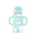 Dr. Brown’s® Milestones™ Wide-Neck Sippy Straw Bottle with 100% Silicone Handles, 9oz/270mL, Green, 1 Pack, 6m+