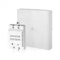 Interruptor de luz táctil remota, 12V Panel de interruptor de pared de inteligencia inalámbrica, Interruptor de luz táctil de 1 vía con receptor para casa inteligente(Blanco)