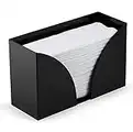 SimplyImagine Countertop Paper Towel Holder - Black Acrylic Storage Holder for Kitchen or Bathroom Use with Multifold, C Fold, Trifold, Z Fold Folded Hand Towel Napkins - Commercial or Home Use