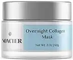 NOACIER Overnight Hydrolyzed Collagen Facial Mask – Anti Aging, Hydrating Face Cream or Moisturizer Helps Plump, Smooth, & Brighten Skin – Infused with Squalane Oil, Peptides, & Glycerin, 2 Oz.