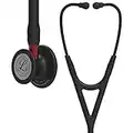 3M Littmann Cardiology IV Fonendoscopio para diagnóstico, campana de acabado Negro, tubo y auricular en color Negro y vástago rojo, 69 cm, 6200