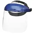 Sellstrom Single Crown Safety Face Shield with Ratchet Headgear, Clear Tint, Uncoated, Blue, 8" x 12" x .040, S39110