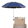 Sombrilla solar para silla con abrazadera ajustable UPF 50+, con fijación de clip para Paraguas para sillas de patio,sillas de playa,cochecitos,sillas de ruedas y carritos de golf(Azul oscuro)