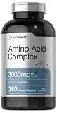 Amino Acid Complex 3000mg | 360 Caplets | Non-GMO, Gluten Free Amino Acids Supplement | by Horbaach