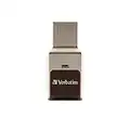 VERBATIM Clé USB sécurisée à Reconnaissance d'empreinte Digitale et cryptage I USB-3.2 Gen 1 I 128 Go I USB-3 I Stockage Externe pour Ordinateur Portable & co I Brun/Gold