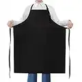 ROTANET Extra Large Aprons for Men Adjustable Bib Aprons with pocket Cooking Kitchen Bbq Grilling Big Apron for Women Chef Water & Oil Resistant Black