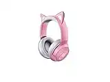 Razer Kraken Bluetooth Kitty Edition - Casque Gaming sans Fil (Casque avec Oreilles de Chat, Eclairage Chroma RGB, Microphone Intégré Beampourming, Haut-parleurs de 40mm) Rose Quartz