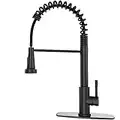 ARRISEA Pull Out Kitchen Faucets, Stainless Steel Matte Black Kitchen Faucets with Pull Down Sprayer, Single Handle Faucet for Kitchen Sink with 10 inchDeck Plate