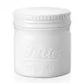 DOWAN Porcelain Butter Keeper Crock, French Butter Dish with Lid, Embossed Butter Container for Soft Butter, Big Capacity & Humanized Water Line, White