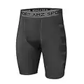 AMZSPORT Pantaloncini da Compressione per Uomo Pantaloni da Allenamento per Allenamento Sportivi Raffreddare a Secco, Grigio, L