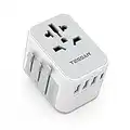 TESSAN Adaptateur de Voyage Electrique avec 3 USB et 1 Type C, Adaptateur Prise Universelle France vers USA Canada UK Italie Australie Chine Japon Thaïlande