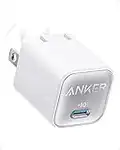 USB C GaN Charger 30W, Anker 511 Charger (Nano 3), PIQ 3.0 Foldable PPS Fast Charger for iPhone 14/14 Pro/14 Pro Max/13 Pro/13 Pro Max, Galaxy, iPad (Cable Not Included) - Aurora White