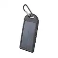 setty Chargeur Solaire USB 5000 mAh pour téléphone Portable étanche Noir