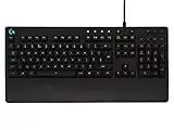 Logitech G213 Prodigy Gaming Keyboard, LIGHTSYNC RGB Backlit Keys, Spill-Resistant, Customizable Keys, Dedicated Multi-Media Keys, QWERTY UK Layout - Black