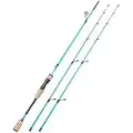 Sougayilang Fishing Rod, 1.8/2.1M Carbon Fiber Sensitive 2 section Baitcasting Rod & Spinning Rod for Freshwater or Saltwater, Tournament Quality Fishing Pole with 2 Tips Fishing Rods-1.8LQ