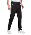 Tansozer Jogging Homme Pantalon Survetement Homme Coton Sport Bas de Jogging Homme Training Pantalon Sudation Jogger Pants Pantalon Running Homme Sportswear Noir L