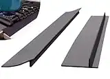 S&T INC. Stove Gap Covers, Silicone Crumb Catchers for Stove, Heat Resistant Stove Crumb Guards, Matte Black, 20.5 Inch x 2.3 Inch, 2 Pack