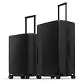 LEVEL8 Handgepäck Koffer, Leichtgewicht aus 100% Polycarbonat,Koffer Trolleys Hartschalen,Trolley Case Elegance Micro-Diamond Textured Design 8 Spinner Größe(Gepäck-Sets 40L/88L,Schwarz)