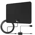 1byone Amplified HD Digital TV Antenna - Support 4K 1080p and All Older TV's - Indoor Smart Switch Amplifier Signal Booster - Coax HDTV Cable/AC Adapter
