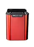 Danby DIM2500RDB Countertop Ice Maker, Makes 25 lbs Ice in 24 Hrs, Holds 2 lbs of Ice, Red Ice Machine with Electronic Controls, LED Display and Self Clean Function