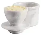 Butter Keeper Cover Pot White Handmade Marble French Butter Storage Crock Keeper for Kitchenware