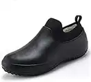 Dzhzuj Zapatos De Trabajo De Invierno Unisex para Chef Impermeables Y Antideslizantes, Zapatos De Trabajo Cómodos Y Seguros para Un Jardín Y Una Cocina Cálidos (Blcak,36)