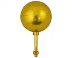 5" Diameter Gold Anodized Aluminum Flagpole Ball Finial for In-Ground Flagpoles