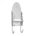 Wall Mounted Iron Rest, FOME PBT Plastic Heat Resistant Hanging Iron Holder Ironing Board Holder Wall Mount Steel Hooks Iron Board Hanger Iron Board Organizer 11.6x5.2IN