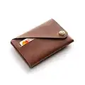 Minimalistischer Geldbörse/Kartenhalter für Männer/Frauen, Classic Brown, Pflanzlich Gegerbtes Italienisches Leder, Portemonnaie, Kleine Brieftasche, Münzfach, Slim Wallet, Crazy Horse Craft