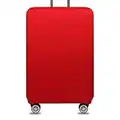 YianBestja Monochrome Housse de valisse Bagage Élastique Bagages Couverture Valise Couverture Protecteur Housse de Bagage pour 18-32 Pouce Valise (Rouge, L (25-26 inch Luggage))