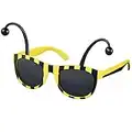 Balinco Lunettes de fête abeille, bourdon, lunettes de soleil noir jaune, costume d'abeille, costume d'abeille, costume de carnaval pour femme, accessoires de carnaval