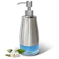 AUMIO Soap Dispenser, Dish Soap Dispenser Stainless Steel Glass Bottle, Soap Dispenser for Bathroom Refillable Dish Soap Dispenser for Kitchen Liquid Hand Soap Dispenser for Bathroom(10 OZ./ 300ML)