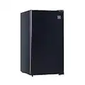 RCA RFR321-B-Black-COM RFR321 Single Mini Refrigerator-Freezer Compartment-Adjustable Thermostat Control-Reversible Doors-Ideal for for Dorm, Office, RV, Garage, Apartment-Black Cubic Feet, 3.2 CU.FT