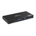 PORTTA HDMI Matrix 4x2, 4 In 2 Out 4K HDMI Matrix Switch Splitter with SPDIF Coaxial 3.5mm Audio Extractor and IR Remote Control Support 4K@30Hz Full HD 1080P 3D