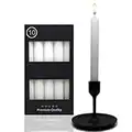 Candelo Lot de 10 bougies de table, blanches, 18,5 cm, durée de combustion : 7,5 heures, pointues, pour chandeliers et lustres