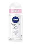 NIVEA Original Care Roll-On Deodorant (50 ml), Roll-On Deodorant without Aluminium (ACH) and Alcohol* Does not burn after shaving, Deodorant with Skin Care Essence