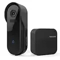 TECGUUD Video Doorbell Camera Wireless with Chime, 2K HD New Version, PIR Motion Detection, Anti-Theft Trigger, Night Vision, IP65 Waterproof, Support SD Card & Cloud Storage