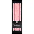 Lot de 4 bougies stéarine colorées dans la masse, L 24 cm x 2,1 cm, bio – Bougies / bougies (045 rose pastel)