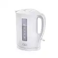 Quest 35019 1.7 Litre Electric Kettle/White/Cord Storage/Water Level Indicator/BPA Free/Automatic Cut-Off/Student Essentials for University