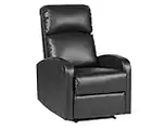 EVRE Recliner Arm Chair with Adjustable Leg Rest and Reclining Functions Leather - Black