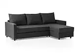 Traumnacht Schlafsofa Belfort, Ecksofa, Sofagarnitur in L-Form mit Schlaffunktion und Stauraum in der Ottomane, produziert nach deutschem Qualitätsstandard, anthrazit, 227x153x66 cm