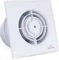 Extractor de aire 100 mm 12 W 130 m³/h con válvula antirretorno, montaje en ventana y pared Ventilador para cocina, baño, invernadero, garaje -4 pulgadas