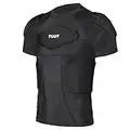 Men's Padded Compression Sports Shirt - Protective Short Sleeve for Football, Basketball & Paintball (Medium, Black)