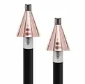 Big Kahuna Gas Tiki Style Torch - Exotic Propane or Natural Gas Lamp Includes a 82" Black Steel Pole for Easy Set Up - Permanent Outdoor Lights are Great for Landscape Lighting, Set of 2 (Copper Cone)