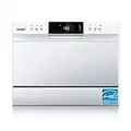 COMFEE’ Countertop Dishwasher, Energy Star Portable Dishwasher, 6 Place Settings, Mini Dishwasher with 8 Washing Programs, Speed, Baby-Care, ECO& Glass, Dish Washer for Dorm, RV& Apartment, White