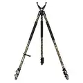 RPNB Shooting Tripod with Removable 360ºV Yoke Rest,Shooting Sticks for Hunting,Come w/Bubble Level,Button Compass,Hook&Loop Strap,Lightweight Aluminum Design,Perfect for Hunting,Shooting,Camouflage