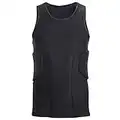 Minimal Su Gepolstertes Kompressionshemd für Herren Sportschutzweste Hautausschlagschutz Fußball Basketball-Trainings-Tanktop Schwarz 2XL