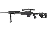 Well MB4410BAB Full Metal MB4410 Spring Sniper Rifle Airsoft Gun (Black/Scope & Bipod Package)