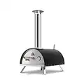 BURNHARD Horno para Pizzas Exterior de Acero Inoxidable Nero versión 2022, Incluye Pala y Piedra para Pizza, Pizzera de Calidad, Horno de leña Premium para el jardín Exterior Patio