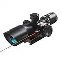 Pinty 2.5-10x40 Red Green Illuminated Mil-dot Tactical Rifle Scope with Red Laser Combo - Green Lens Color